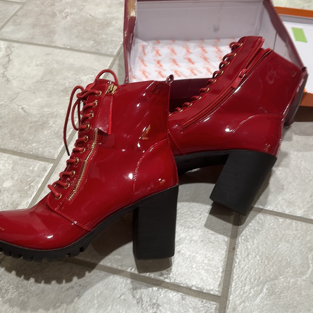 Gothic Red Combat Booties - image 8